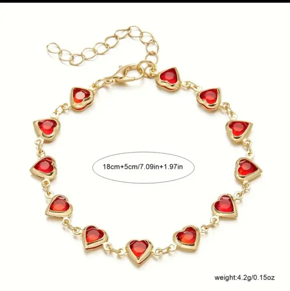 Heart Crystal Red Bracelet - Picture 5 of 5